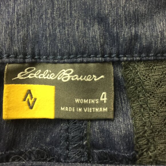 Eddie Bauer Blue Nylon Blend Microfiber Stretch Capri Cargo Pants Utility 4 - Picture 10 of 12
